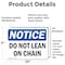 Signmission Do Not Lean On Chain, 10 in W x Rectangle, Vinyl Decal OS-2PACK-NS-D-710-L-11288 - alternate 2